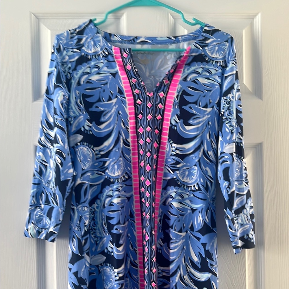 Blue and Pink Patterned Lilly Dress